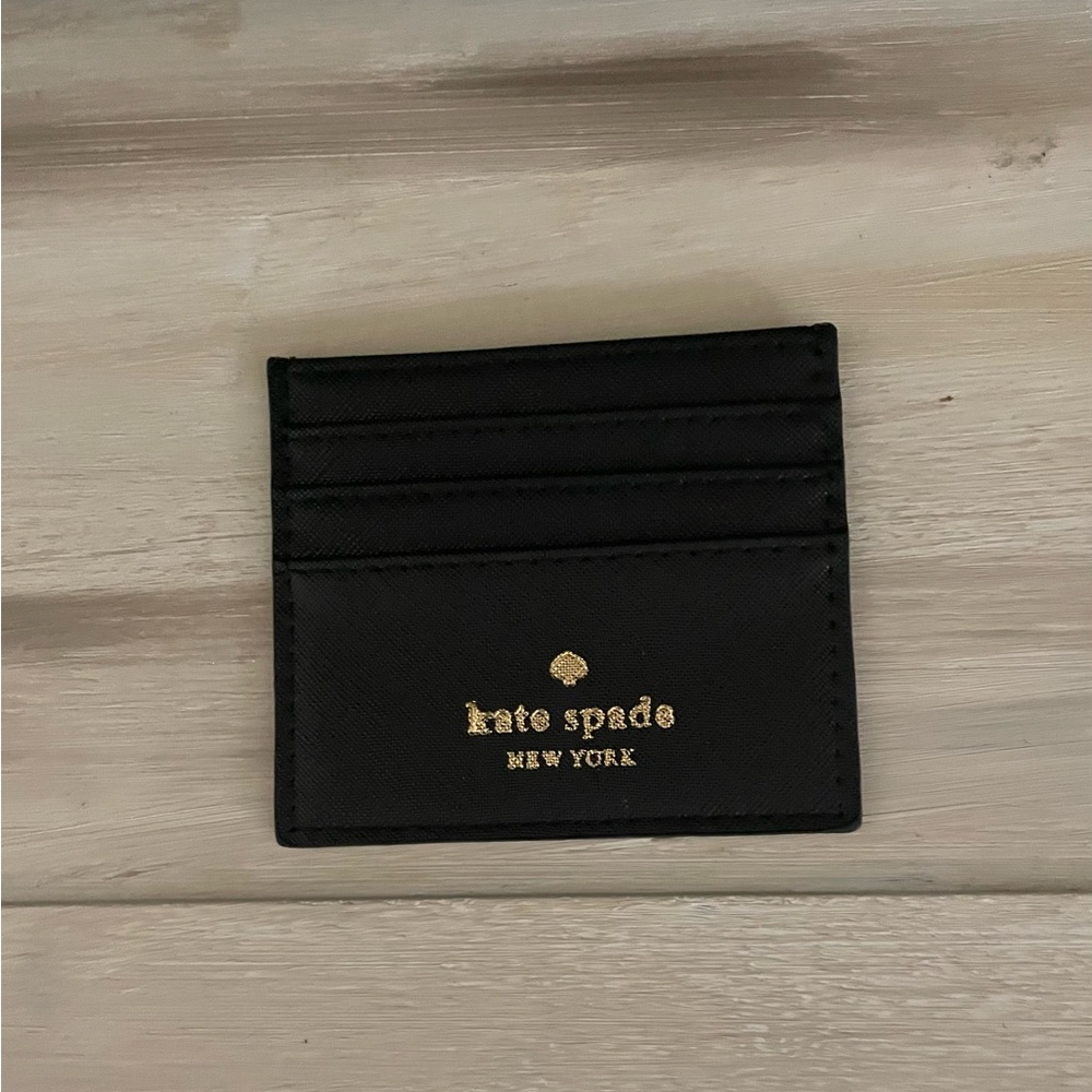 Kate Spade Black Card Holder with Gold Logo